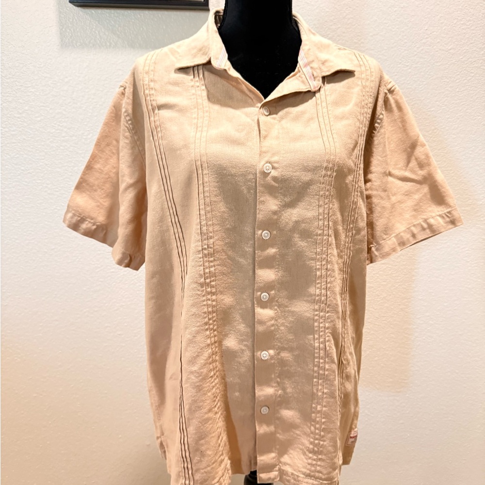 Scotch & Soda Beige Button-Up Shirt with Crafted With Love Label